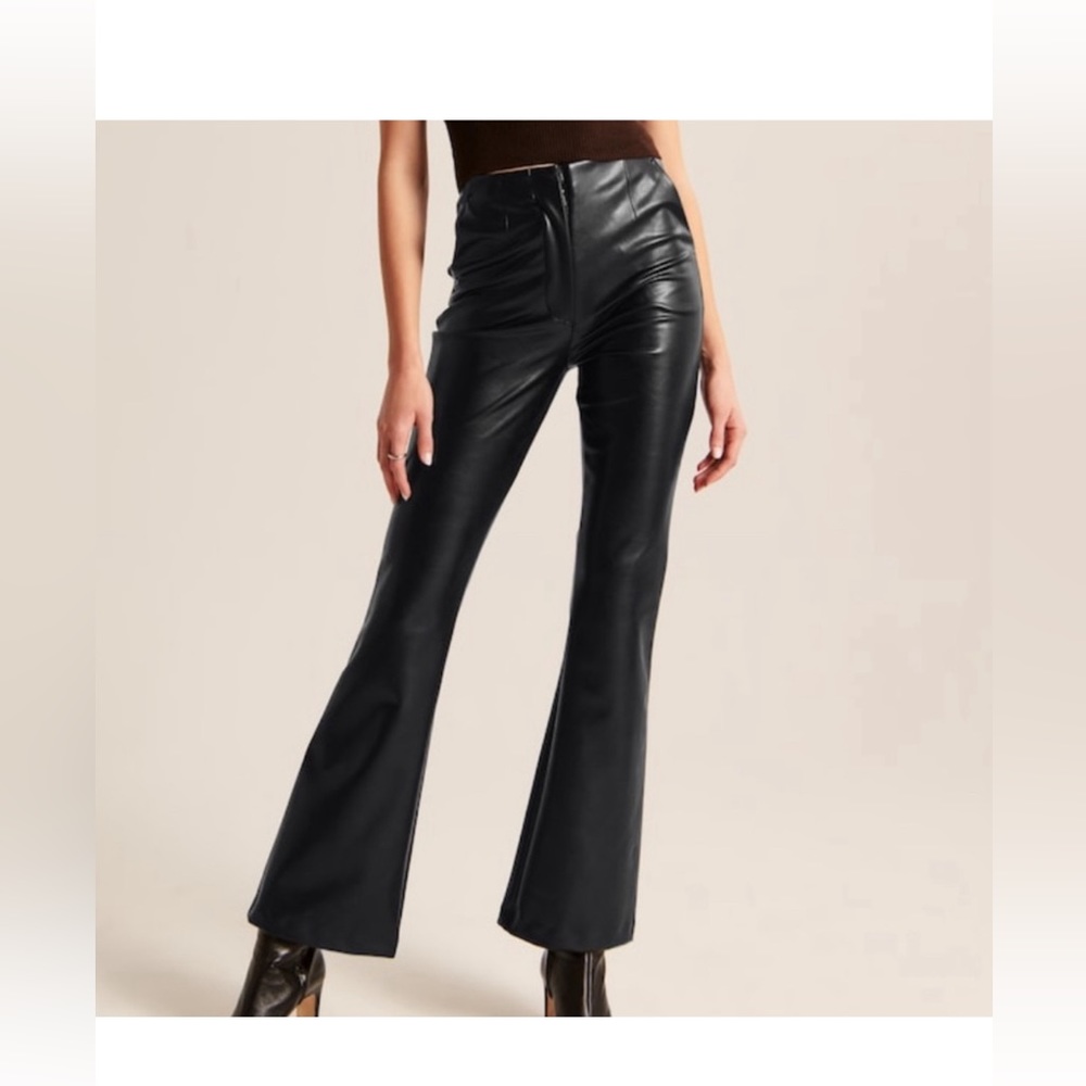 Abercrombie vegan leather flare pants